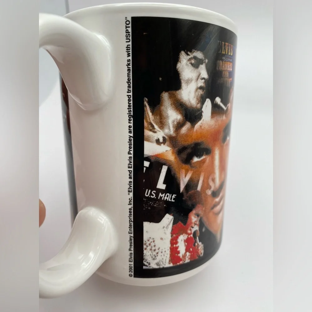 Vintage 2001 Elvis Presley Montage Coffee Mug M Ware China Signature Inside